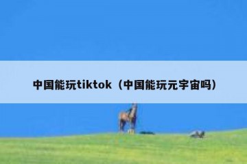 中国能玩tiktok（中国能玩元宇宙吗）