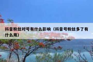 抖音粉丝对号有什么影响（抖音号粉丝多了有什么用）