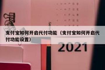 支付宝如何开启代付功能（支付宝如何开启代付功能设置）