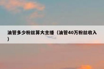 油管多少粉丝算大主播（油管40万粉丝收入）