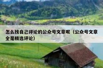 怎么找自己评论的公众号文章呢（公众号文章全是精选评论）