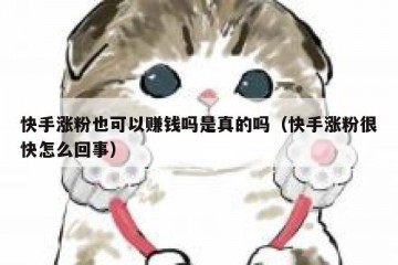 快手涨粉也可以赚钱吗是真的吗（快手涨粉很快怎么回事）