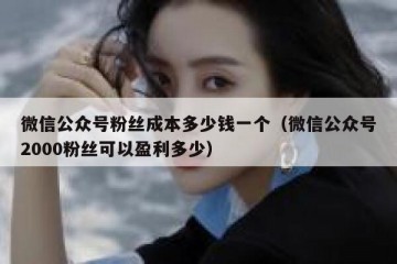 微信公众号粉丝成本多少钱一个（微信公众号2000粉丝可以盈利多少）