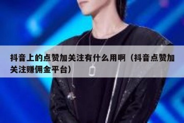 抖音上的点赞加关注有什么用啊（抖音点赞加关注赚佣金平台）