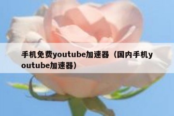 手机免费youtube加速器（国内手机youtube加速器）