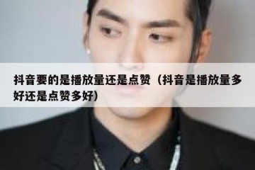 抖音要的是播放量还是点赞（抖音是播放量多好还是点赞多好）