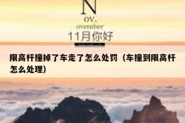 限高杆撞掉了车走了怎么处罚（车撞到限高杆怎么处理）