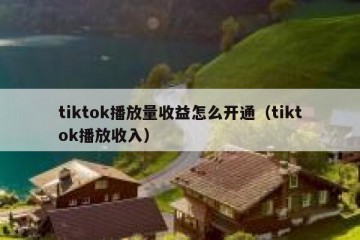tiktok播放量收益怎么开通（tiktok播放收入）