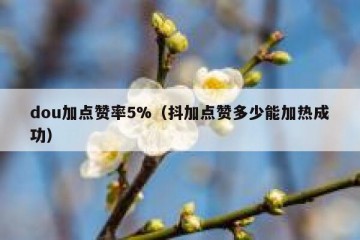 dou加点赞率5%（抖加点赞多少能加热成功）