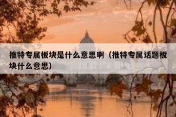 推特专属板块是什么意思啊（推特专属话题板块什么意思）
