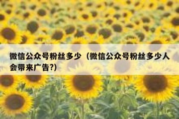 微信公众号粉丝多少（微信公众号粉丝多少人会带来广告?）