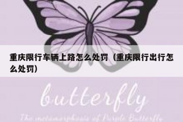 重庆限行车辆上路怎么处罚（重庆限行出行怎么处罚）