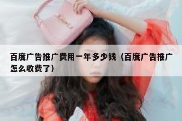 百度广告推广费用一年多少钱（百度广告推广怎么收费了）