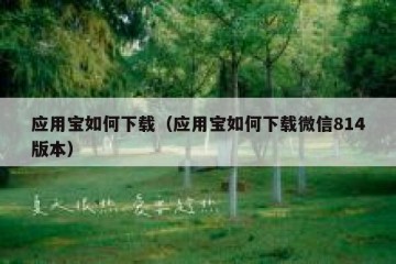 应用宝如何下载（应用宝如何下载微信814版本）