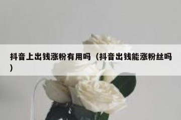 抖音上出钱涨粉有用吗（抖音出钱能涨粉丝吗）