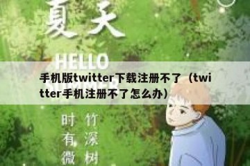 手机版twitter下载注册不了（twitter手机注册不了怎么办）