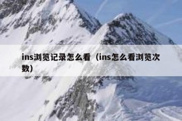 ins浏览记录怎么看（ins怎么看浏览次数）