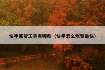 快手涨赞工具有哪些（快手怎么涨赞最快）