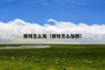推特怎么加（推特怎么加群）