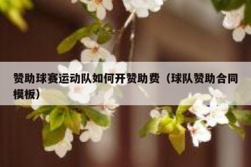 赞助球赛运动队如何开赞助费（球队赞助合同模板）