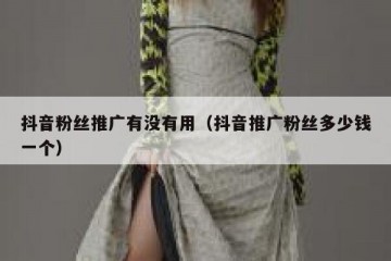 抖音粉丝推广有没有用（抖音推广粉丝多少钱一个）