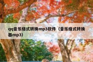 qq音乐格式转换mp3软件（音乐格式转换器mp3）