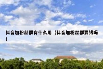 抖音加粉丝群有什么用（抖音加粉丝群要钱吗）