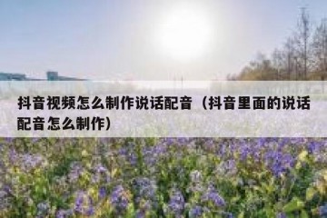 抖音视频怎么制作说话配音（抖音里面的说话配音怎么制作）