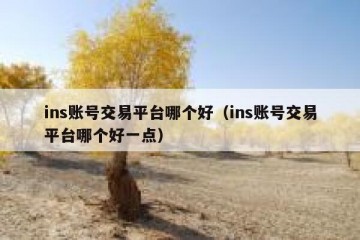ins账号交易平台哪个好（ins账号交易平台哪个好一点）