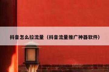 抖音怎么拉流量（抖音流量推广神器软件）