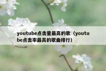 youtube点击量最高的歌（youtube点击率最高的歌曲排行）