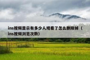 ins视频显示有多少人观看了怎么删除掉（ins视频浏览次数）