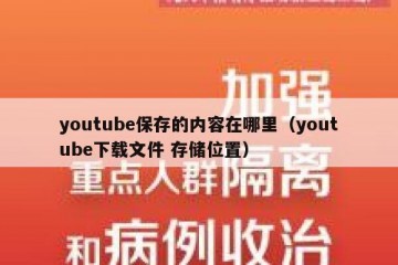 youtube保存的内容在哪里（youtube下载文件 存储位置）