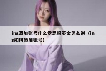 ins添加账号什么意思呀英文怎么说（ins如何添加账号）
