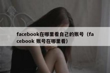 facebook在哪里看自己的账号（facebook 账号在哪里看）