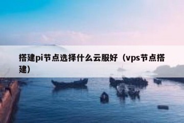 搭建pi节点选择什么云服好（vps节点搭建）