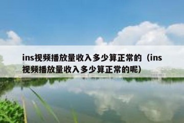 ins视频播放量收入多少算正常的（ins视频播放量收入多少算正常的呢）