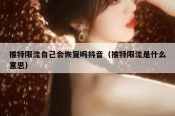 推特限流自己会恢复吗抖音（推特限流是什么意思）