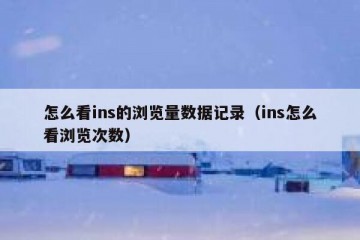 怎么看ins的浏览量数据记录（ins怎么看浏览次数）