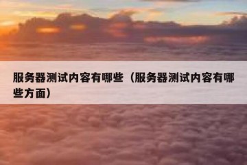 服务器测试内容有哪些（服务器测试内容有哪些方面）