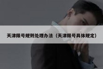 天津限号规则处理办法（天津限号具体规定）