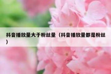 抖音播放量大于粉丝量（抖音播放量都是粉丝）