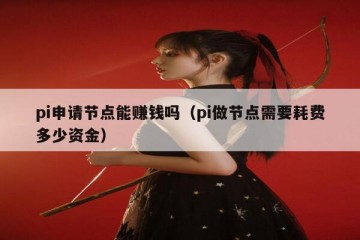 pi申请节点能赚钱吗（pi做节点需要耗费多少资金）