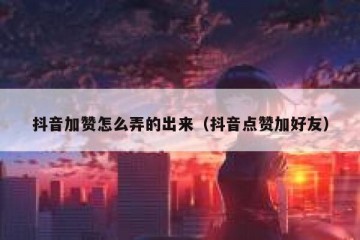 抖音加赞怎么弄的出来（抖音点赞加好友）