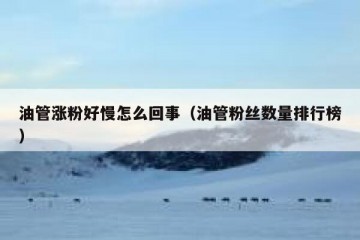油管涨粉好慢怎么回事（油管粉丝数量排行榜）