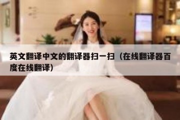 英文翻译中文的翻译器扫一扫（在线翻译器百度在线翻译）