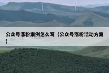 公众号涨粉案例怎么写（公众号涨粉活动方案）