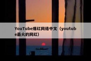 YouTube爆红网络中文（youtube最火的网红）