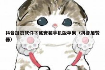 抖音加赞软件下载安装手机版苹果（抖音加赞器）