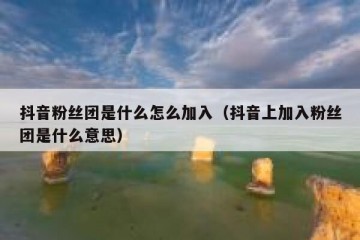 抖音粉丝团是什么怎么加入（抖音上加入粉丝团是什么意思）